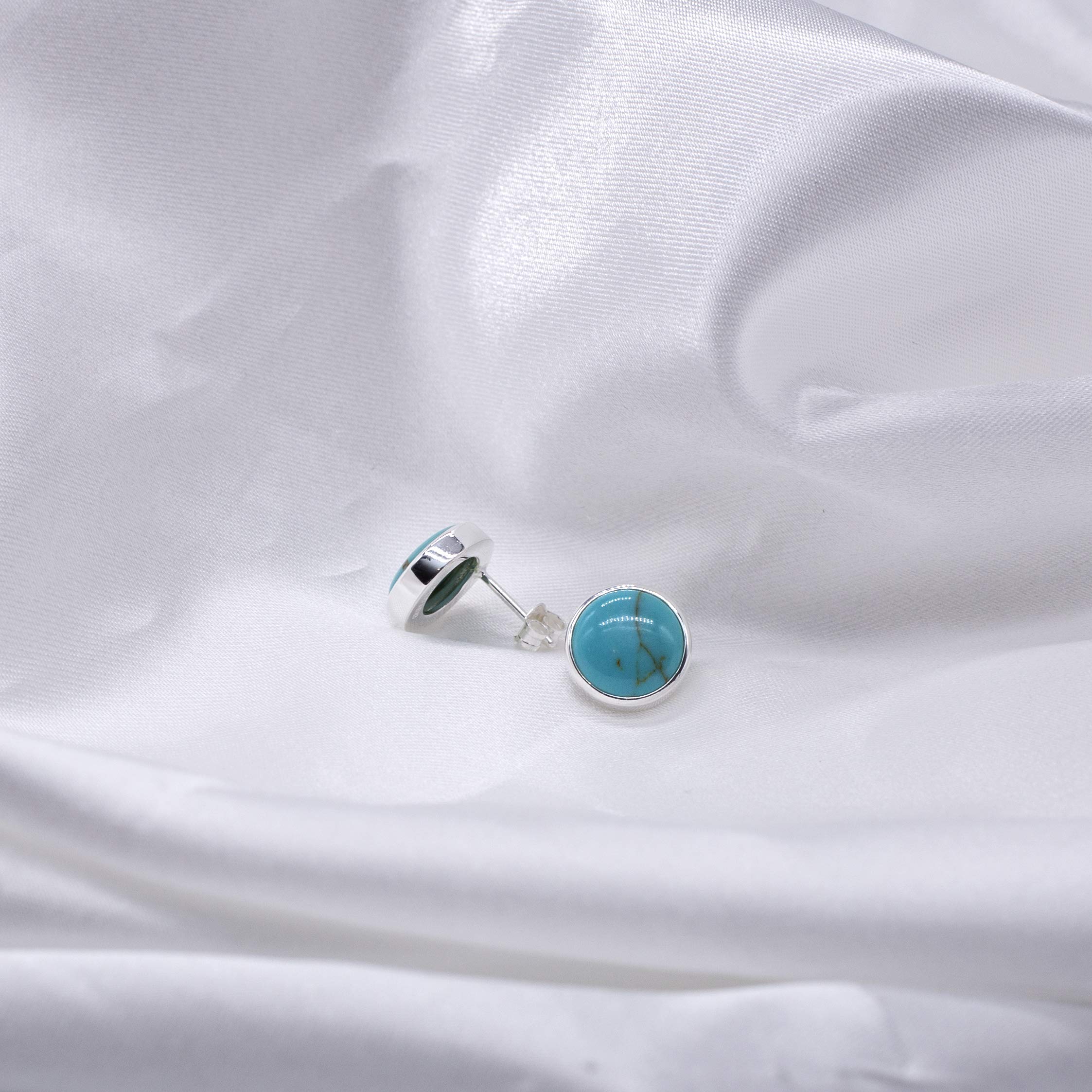 Tuscany Silver Orecchini a lobo ovali 6 x 10 mm con turchese in argento sterling per donna