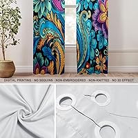 Vista 85 de Shrahala Ethnic Geometric Tribal Kitchen Valances Half Window Curtain, Native American Navajo Tribal Design Print Kitchen Valance for Window Ink