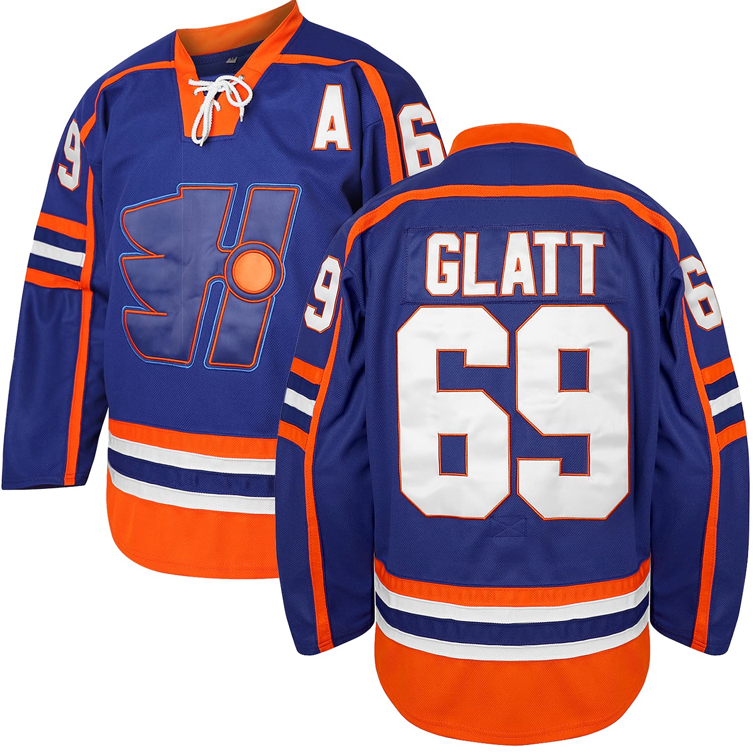 Doug The Thug #69 Glatt Halifax Highlanders Hockey Jersey Blue