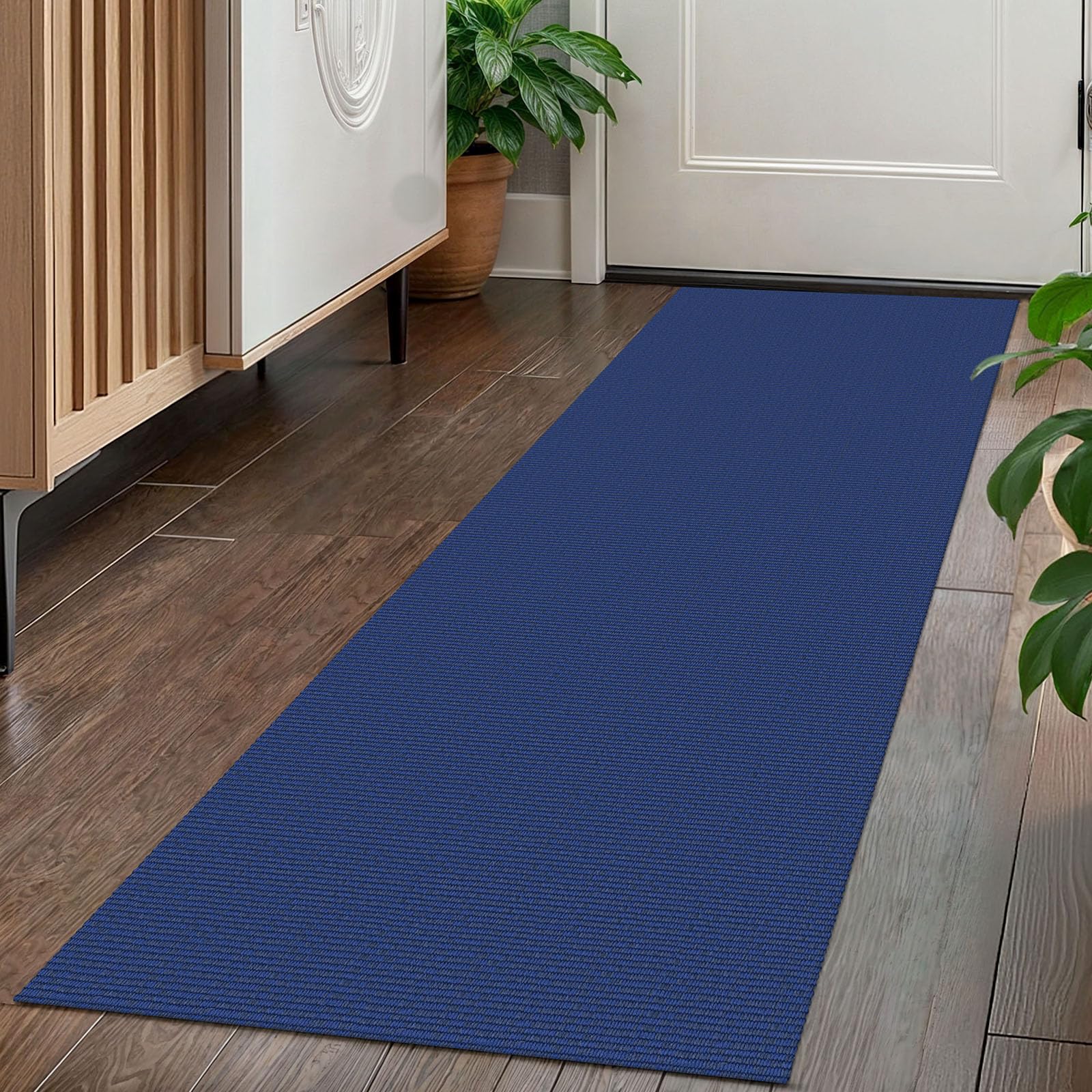 KOZYFLY Washable Runner Rug 2x5 Ft Runners for Hallways Throw Rug with Rubber Backing, Braided Cotton Entryway Runner Indoor, Carpet Runners for Hallway Kitchen Entryway Bedroom, Royal Blue — image 1