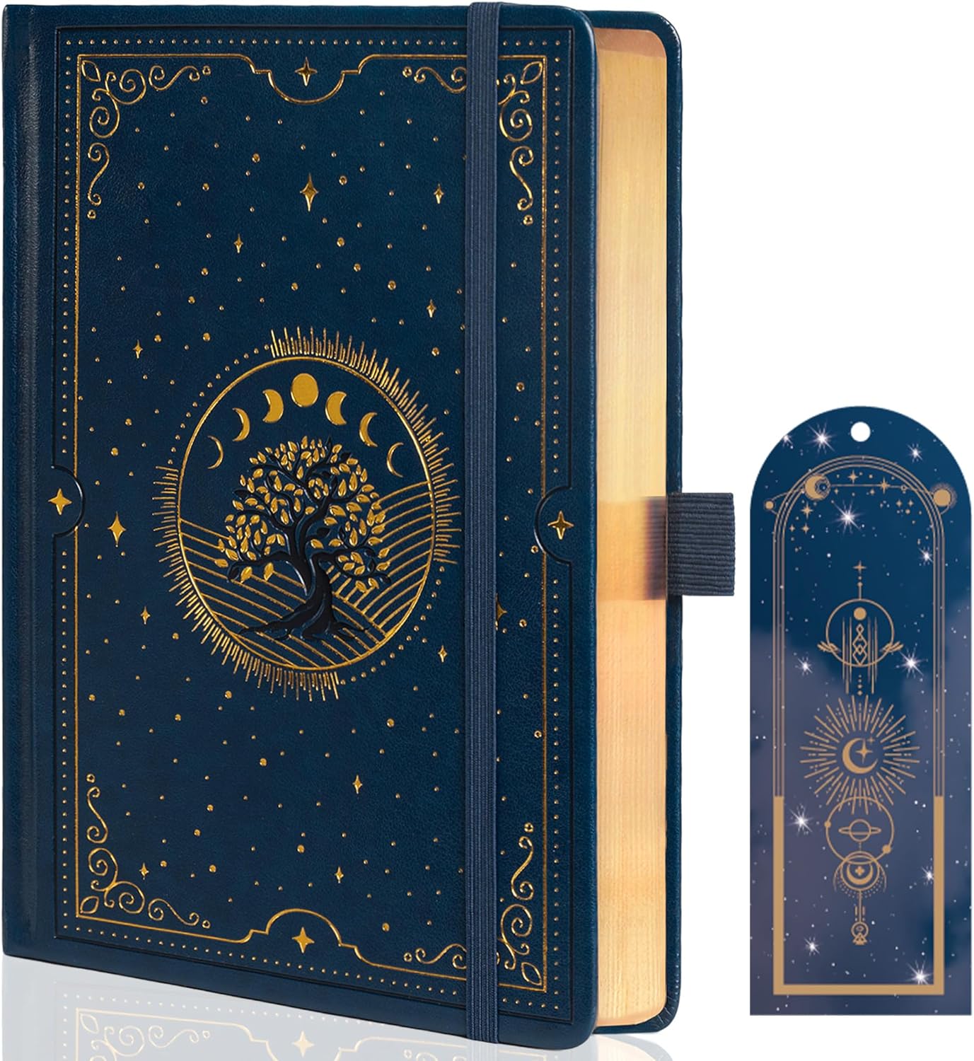TIEFOSSI Tree of Life Journal, A5 Dotted Journal for Women Men, Dot Aesthetic Notebook with 190 Numbered Pages, Hardcover Vegan Leather Journals with Bookmark, 160 GSM Thick Paper