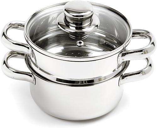 Miniatura 4 de Norpro Mini olla de vapor de acero inoxidable de 1 cuarto de galón, juego de 3 piezas