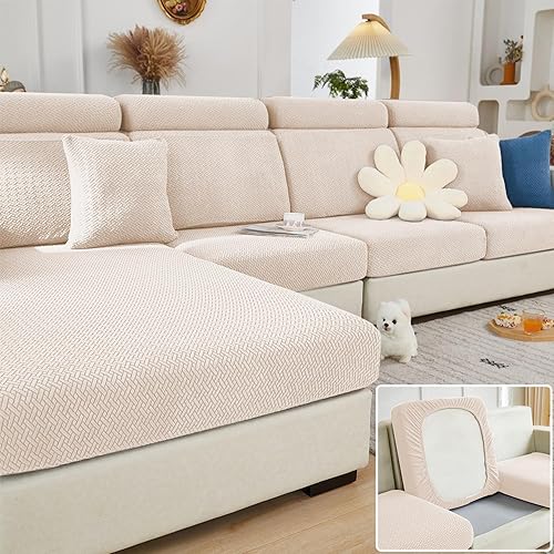 Miniatura 13 de Fundas de cojín de sofá y funda de sofá para sofás seccionales, fundas de sofá reversibles antideslizantes, lavables, a prueba de mascotas, Café