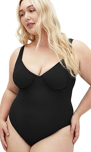 City Chic Women's 1 Piece Swimsuit-Corfu Underwire, Black, 22