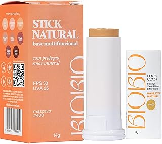 Base Stick BioBio - Textura Aveludada com Cobertura Construível e Proteção UV (Mascavo, #400)