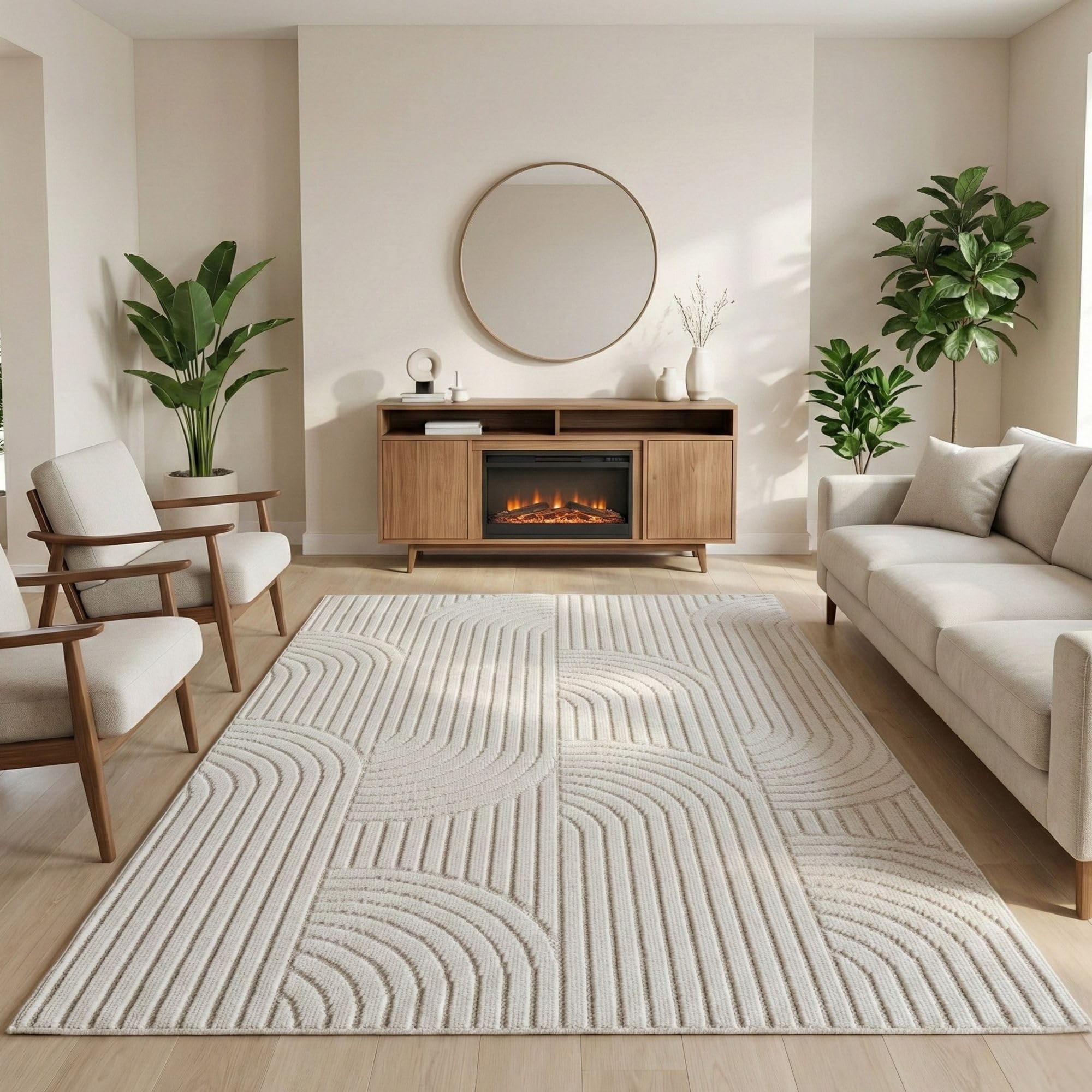 Carpetsale24 Teppich Wohnzimmer Einfarbig Bouclé Schlingenflor Skandi Stil Superweich Pflegeleicht Robust für Schlafzimmer Modern Gemütlich