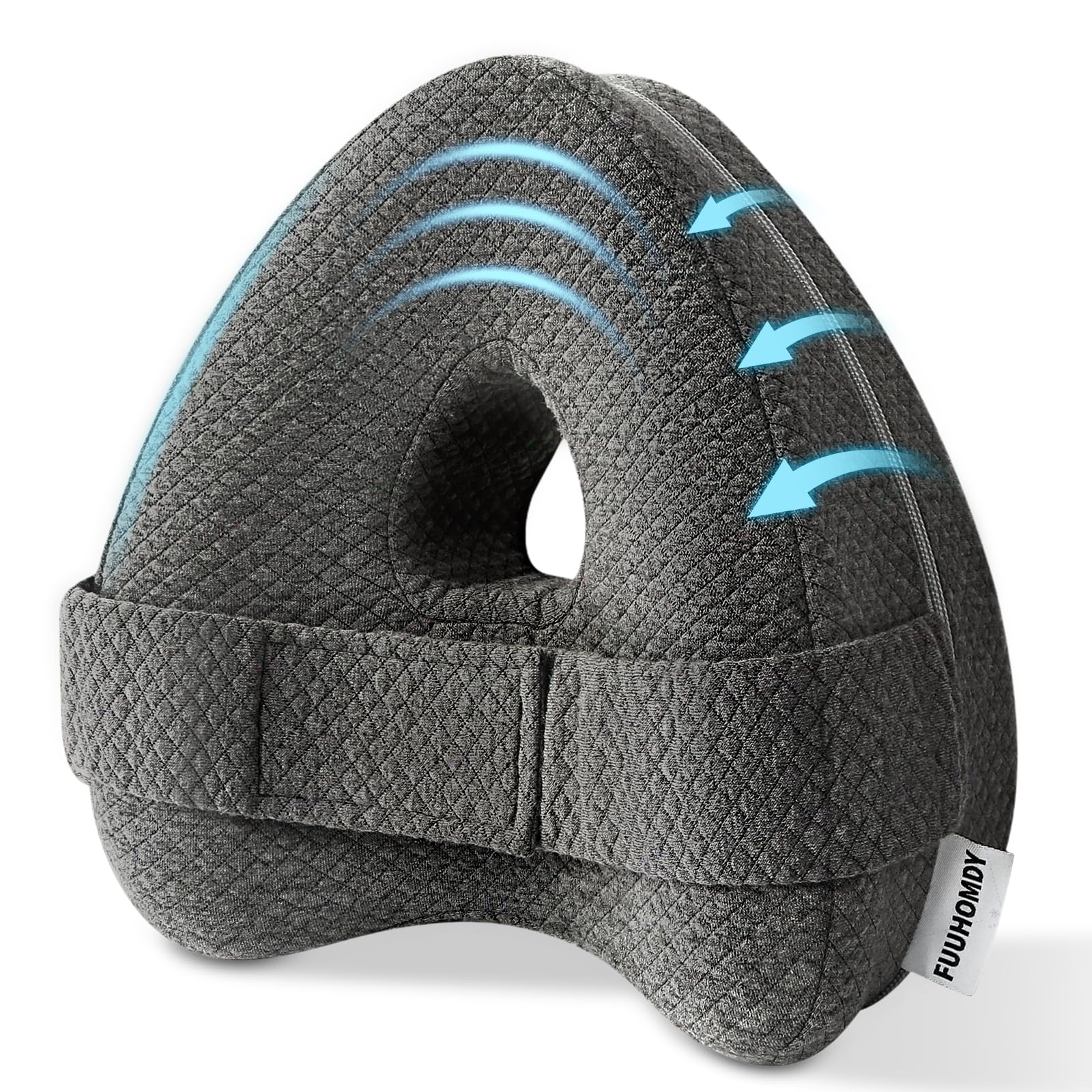 Knee Pillow for Sleeping on Side,Leg Pillow for Side Sleepers with Memory Foam Inner,Washable Pillow Protector and Adjustable Strap for Back Sciatica Knee Pain Relief,Leg Cushion for Sleeping