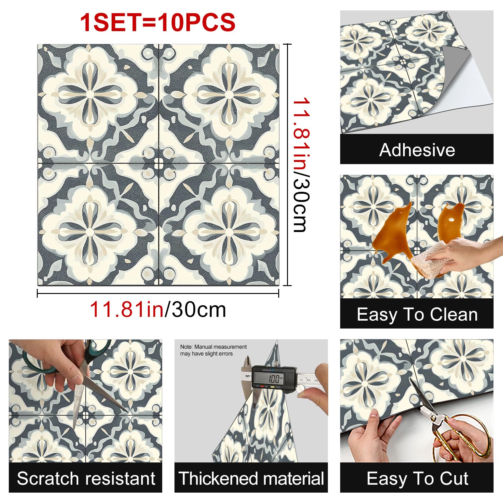 Vintage Floor Tiles - Peel & Stick Vinyl -3