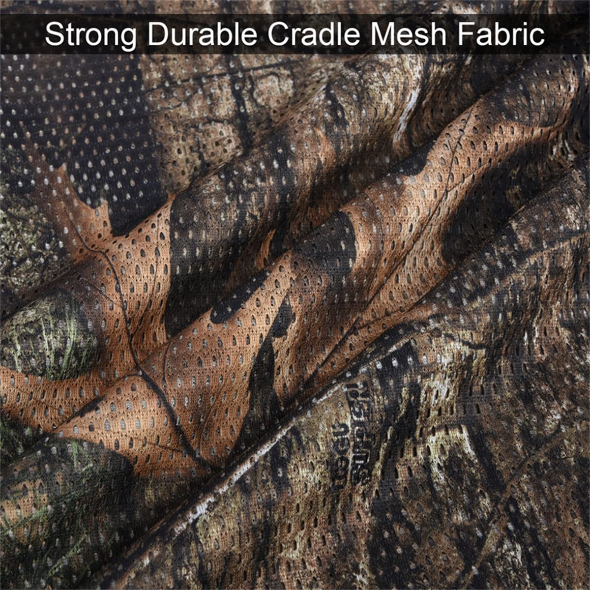 Camo Netting Camouflage Netting, Hunting Blind Netting Quiet Camo Mesh Netting Lightweight & Durable Burlap Camo Blind Fabric for Concealment, Tree Stand, Sunshade, Decoration,Cover
