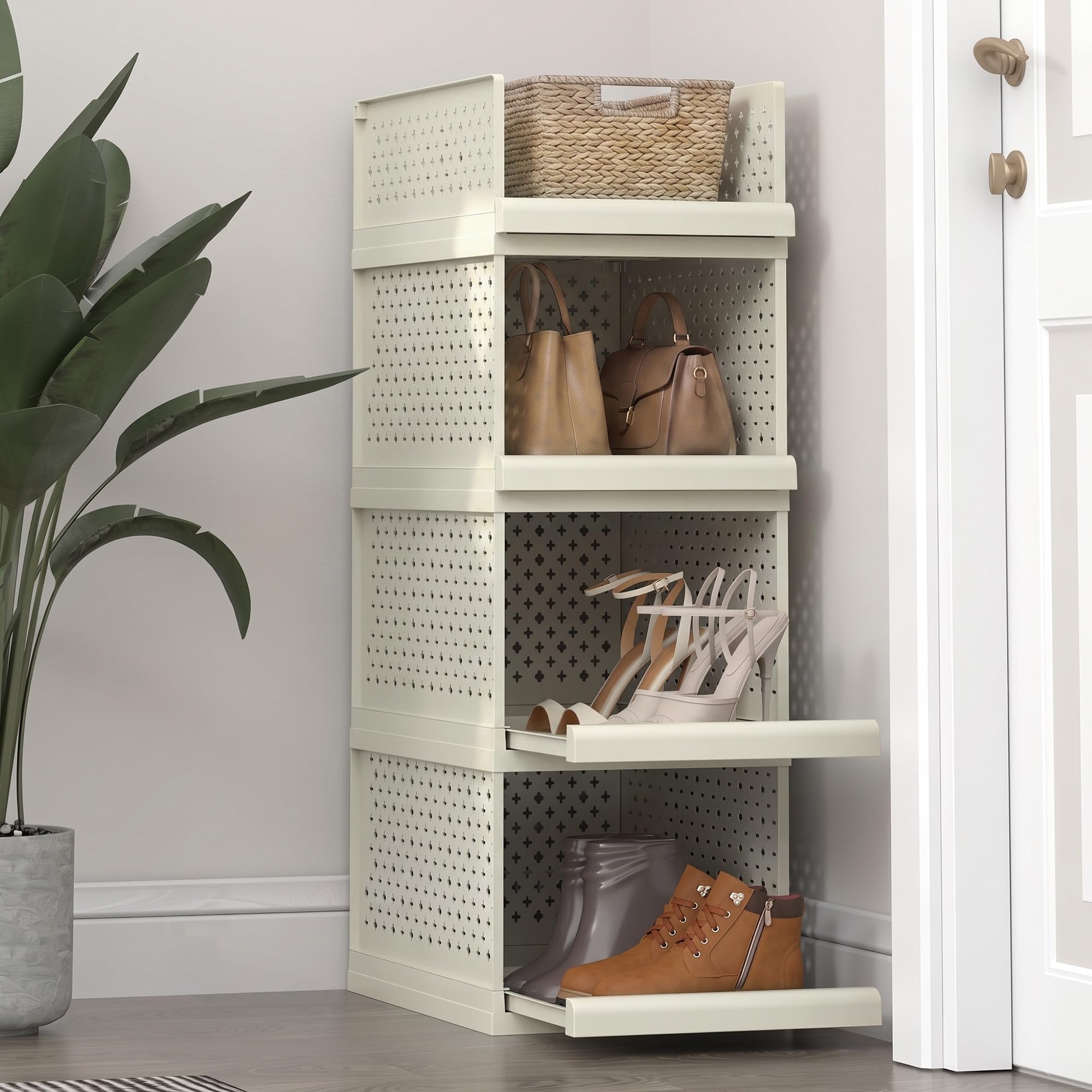 Tiroirs de rangement, 32,5 cm de large, étagère empilable pour salle de