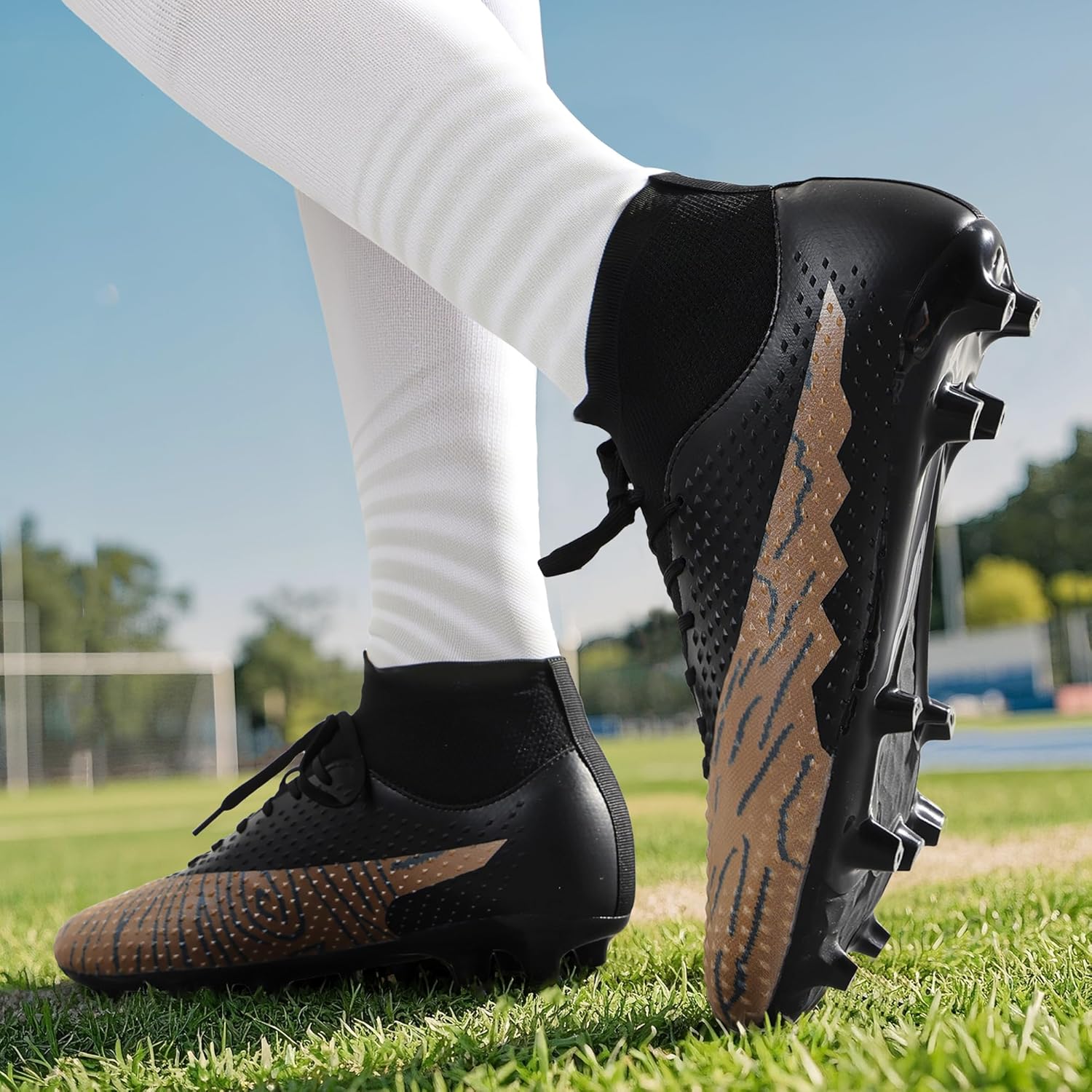 DREAM PAIRS Men's Firm Ground Soccer Cleats High-top Football Cleats FG/AG Professional Training Outdoor Lightweight Soccer Shoes - Image 2