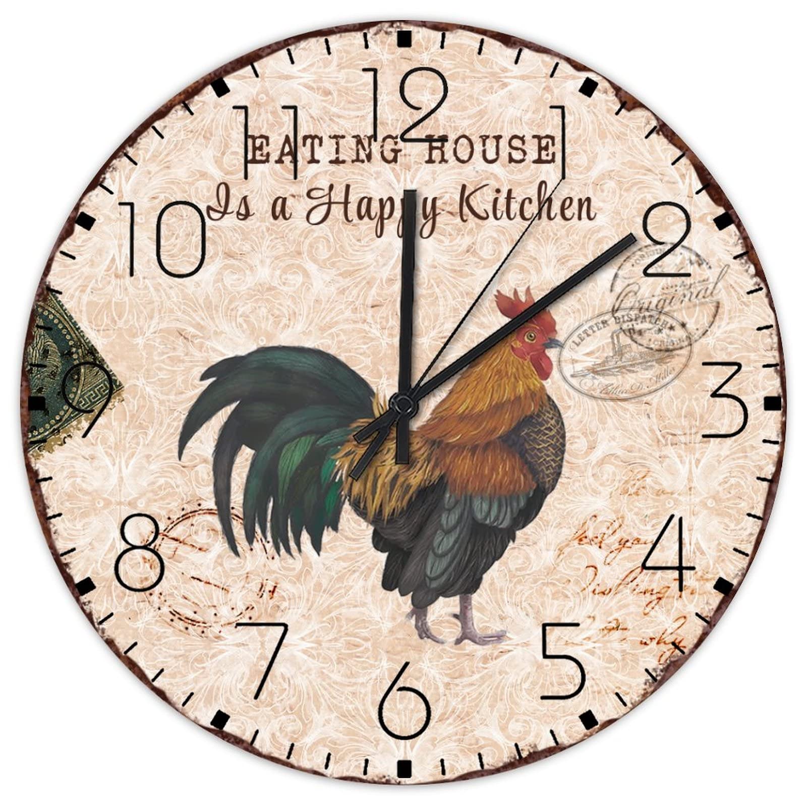 Horloge murale silencieuse en bois ronde 38 cm pour supprimer les bruits de tic-tac