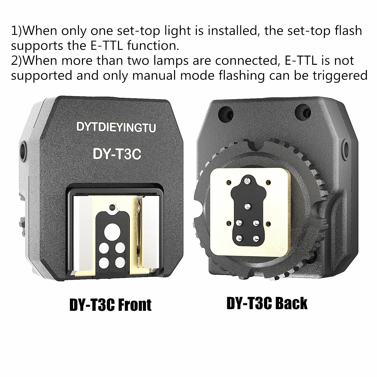DY-T3C for Canon Camera Flash Hot Shoe Adapter Mount Top-Mounted Expansion Accessory: Multi-Flash synchronous Shooting with Cable Converter (DY-T3C 1PCS + PC Cable 1PCS)