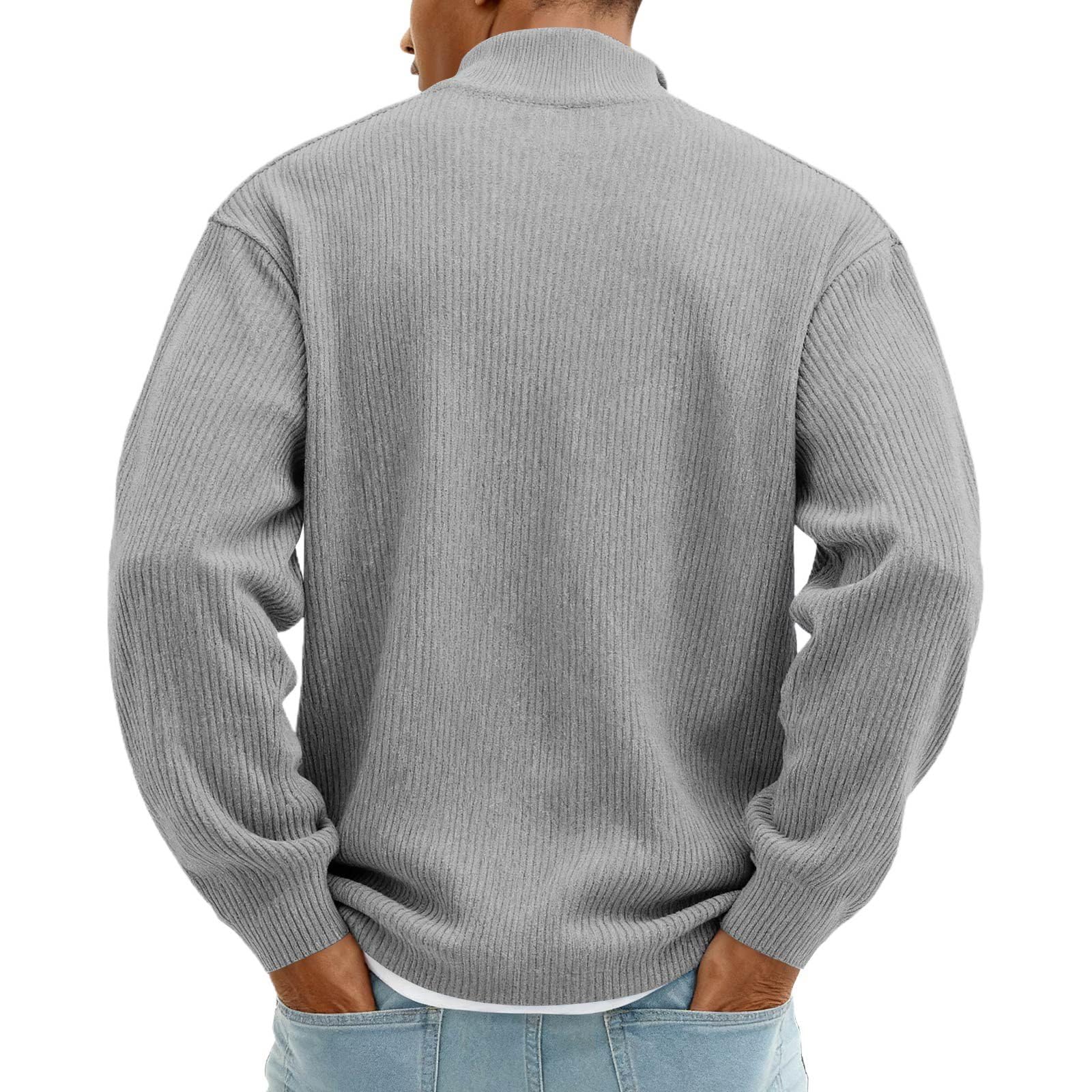Pullover Herren Quarter Zip Schick Casual Basic Dünner Sweatshirt Herren Vintage Fashion Sport Schicker Oberteil