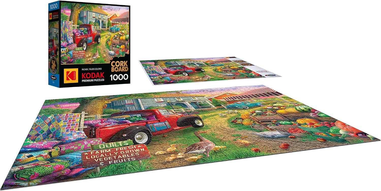 RoseArt - Kodak Cork - Farmhouse Market - 1000 Piece Jigsaw Puzzle for Adults