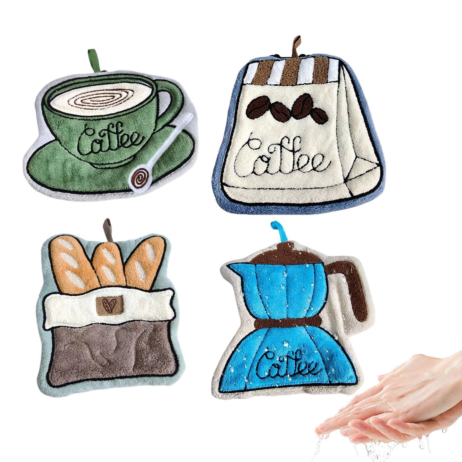 Toallas de café expreso con propiedades superabsorbentes para el hogar y la cocina, 4 piezas