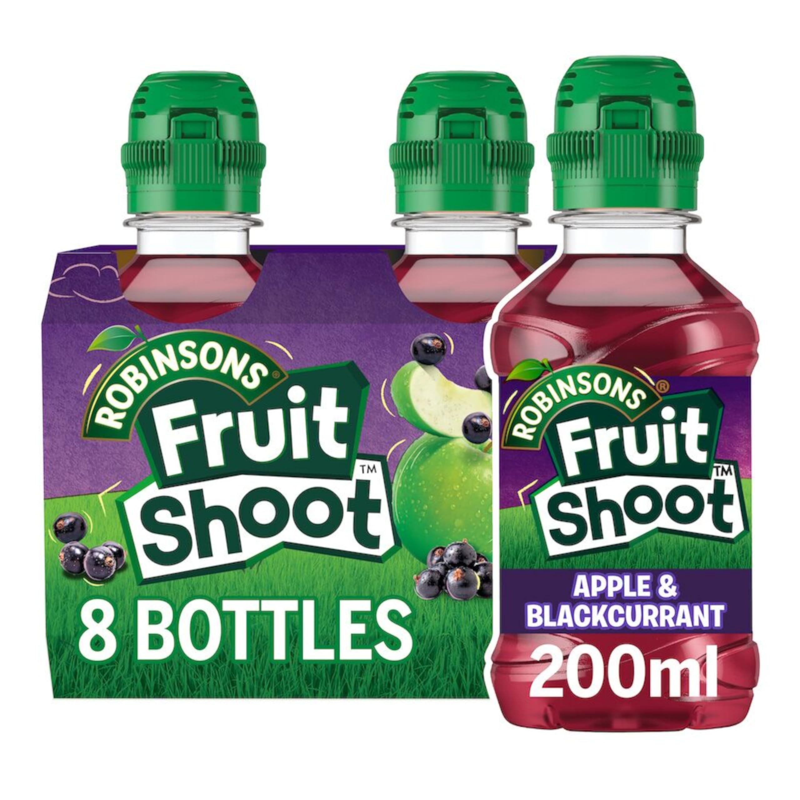 FRUIT SHOOT Apple and Blackcurrant Fruit Juice, 200ml (Pack of 8)