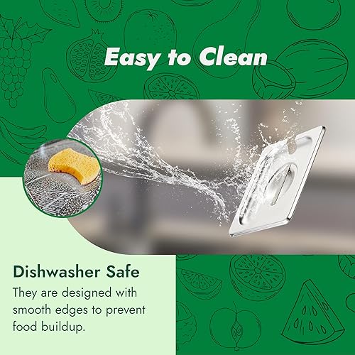 Miniatura 129 de HECMAC Paquete de 6 tapas de sartén de hotel de tamaño completo, acero inoxidable, tapa de sartén de alimentos con asa, calibre 23