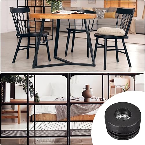 Miniatura 6 de uxcell 8 piezas de insertos para tubos redondos con rosca M10, para tubo redondo de 1.496 in1.5 pulgadas, enchufe redondo de plástico negro con