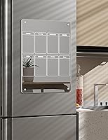 Vista 6 de Acrylic Magnetic Monthly Weekly Calendar for Fridge,2 Set Clear Magnetic Board Calendar for Fridge, Reusable Planner Whiteboard Calendar Includes 6