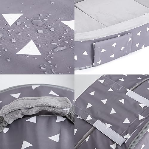 Miniatura 5 de Mooedcoe Cama plegable para niños pequeños con lados, cama de parachoques portátil para niños pequeños para viajes, cuna de espuma para dormir