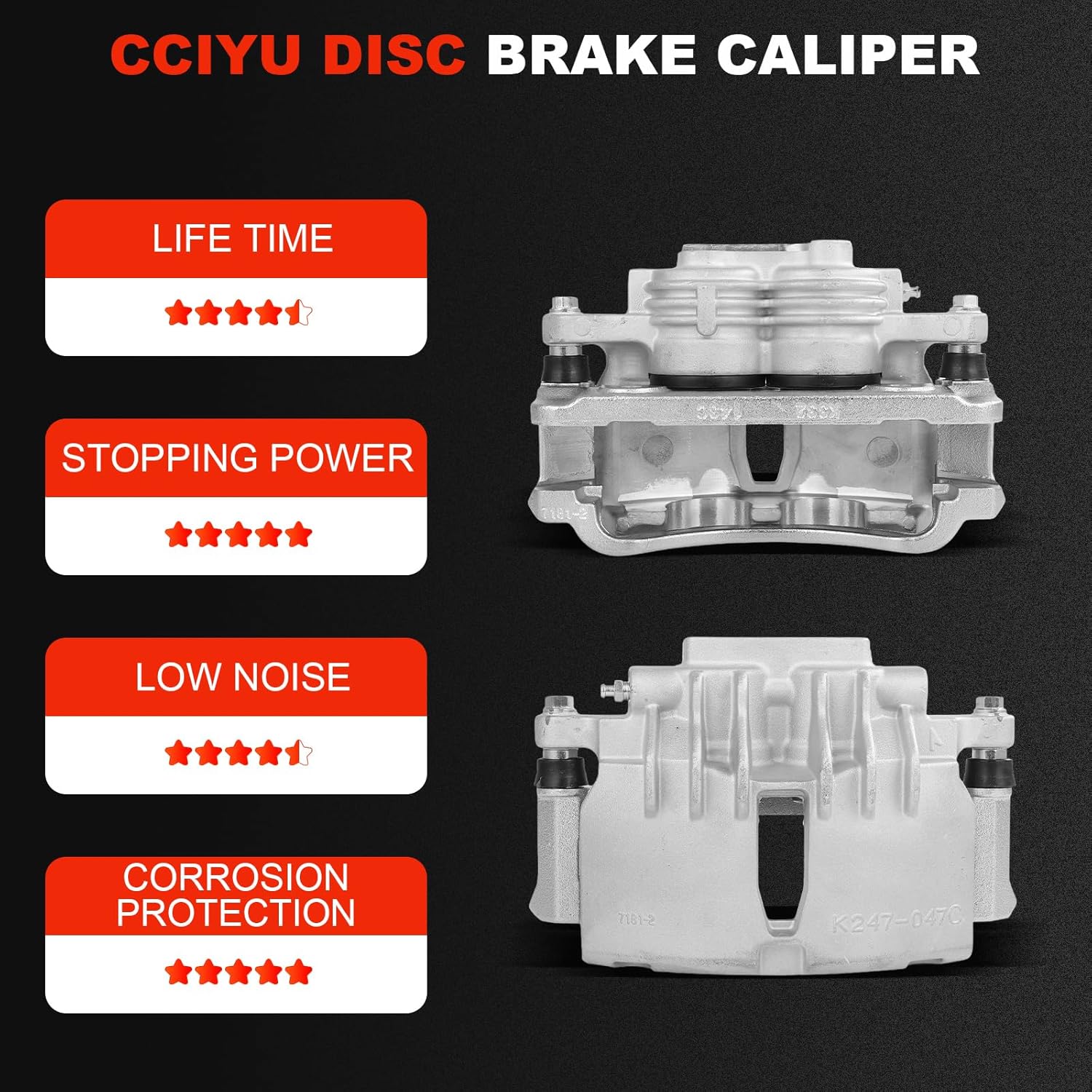 cciyu 18B4839 18B4838 Front Left & Right Brake Caliper With Bracket For Ford For Mustang 2003-2004