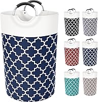 Vista 8 de Cesta grande de lavandería con bolsa de lavandería plegable, cesta de lavado, bolsa de ropa plegable, alta con asas, resistente al agua