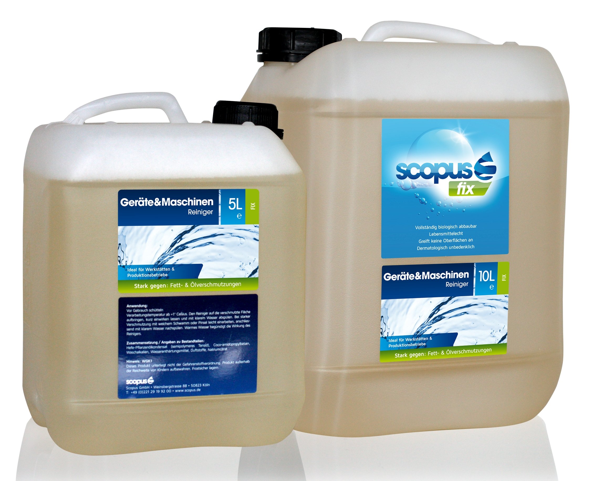 Fix Geräte & Maschinenreiniger, 10 Liter Kanister - Profi Reiniger für Industrie, Werkzeug und Handwerk - Kunststoff, Chrom, Edelstahl, Kupfer, Messing, Stahl - chlorfrei, biologisch abbaubar