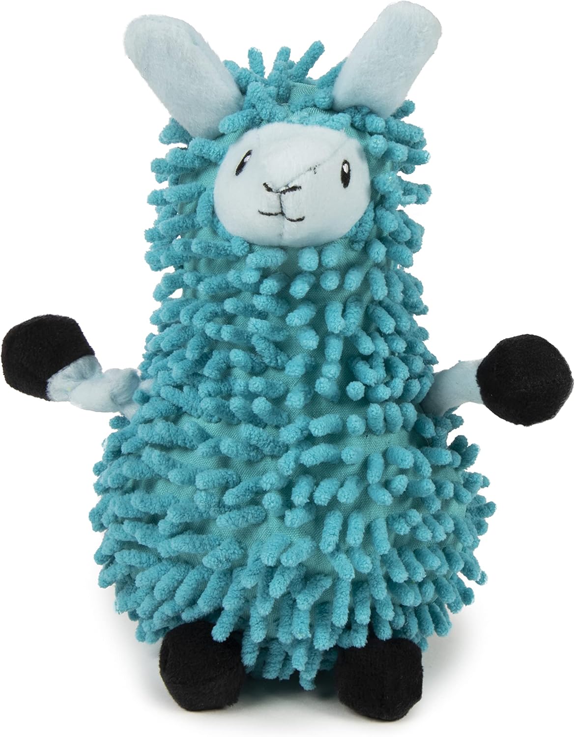 goDog Llamas Noodle Squeaky Plush Dog Toy, Chew Guard Technology – Blue, Small
