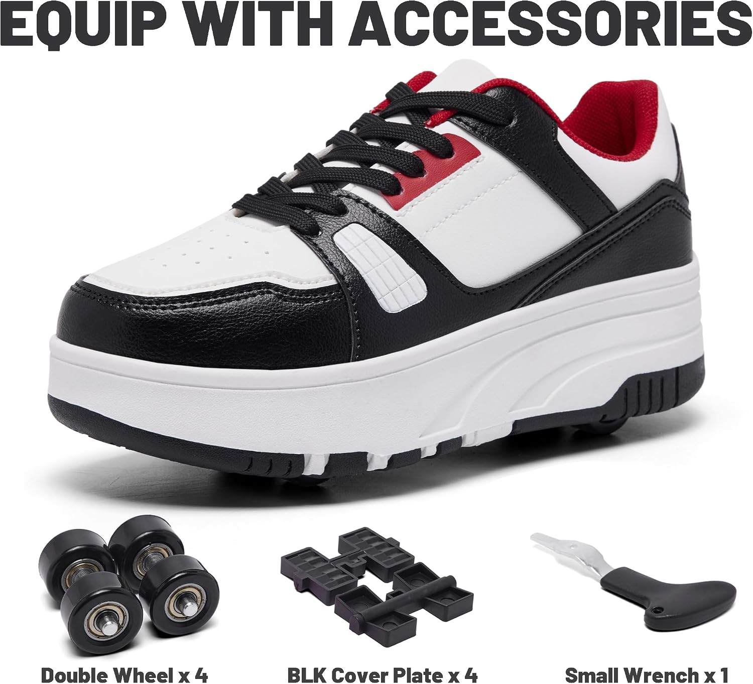 Roller Skate Shoes for Kids Girls Boys Detachable Wheeled Fashion Sneakers