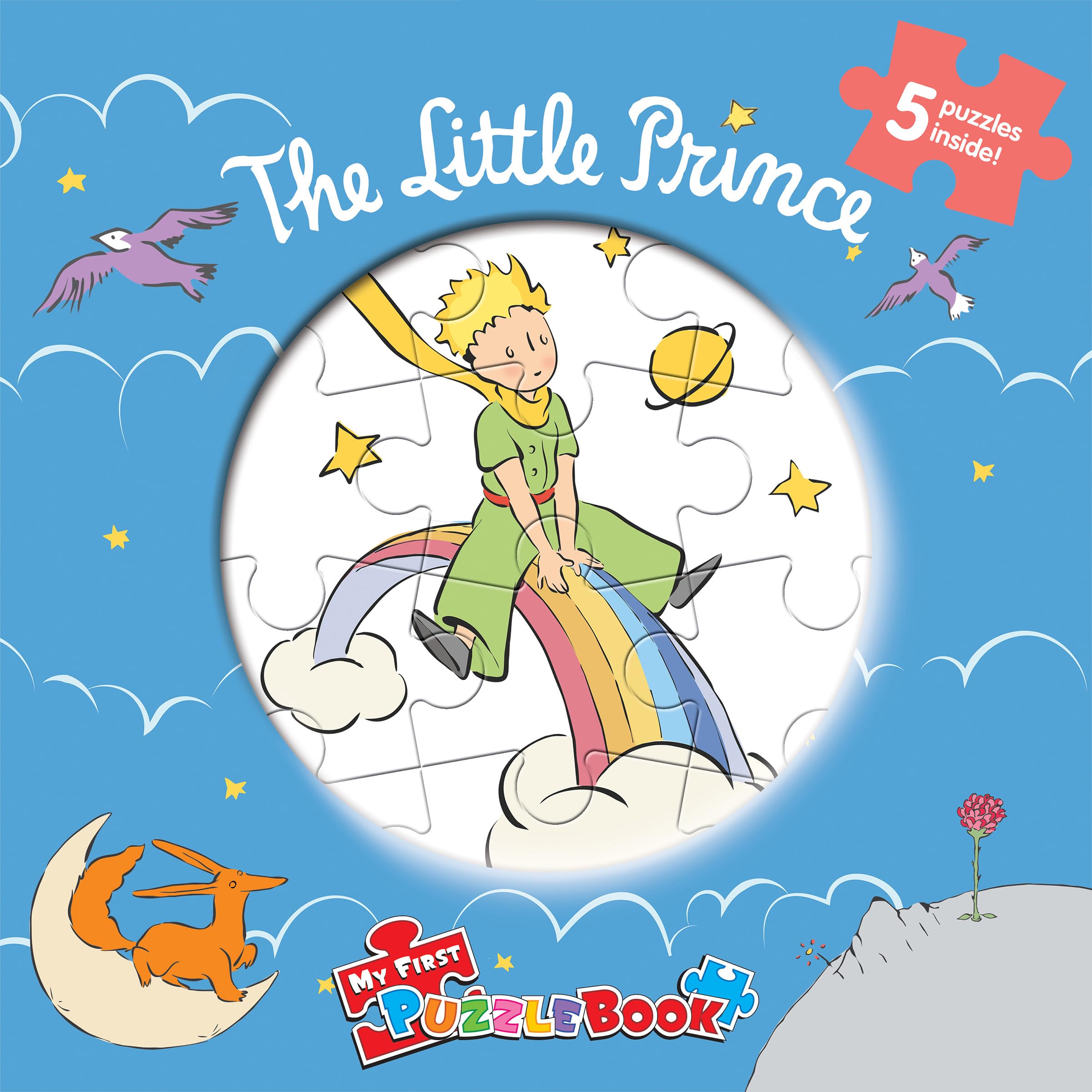 My Little Prince My First Puzzle Book - Jigsaw Puzzles for kids, 10-page board book, 5 puzzles to enjoy