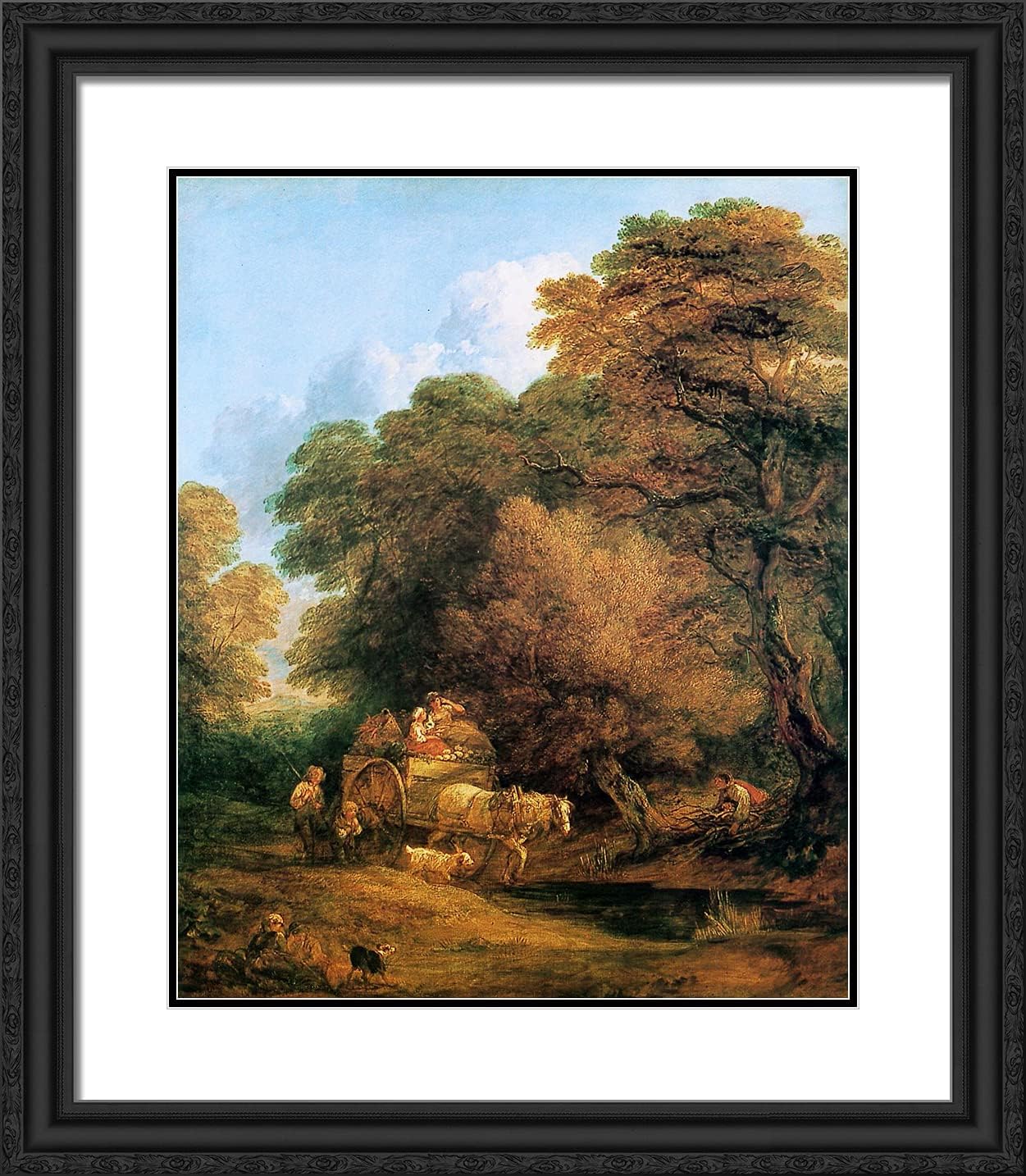 ArtDirect Gainsborough, Thomas 20x23 Gold Ornate Framed Art Print with Double Matting Titled: The Market Cart