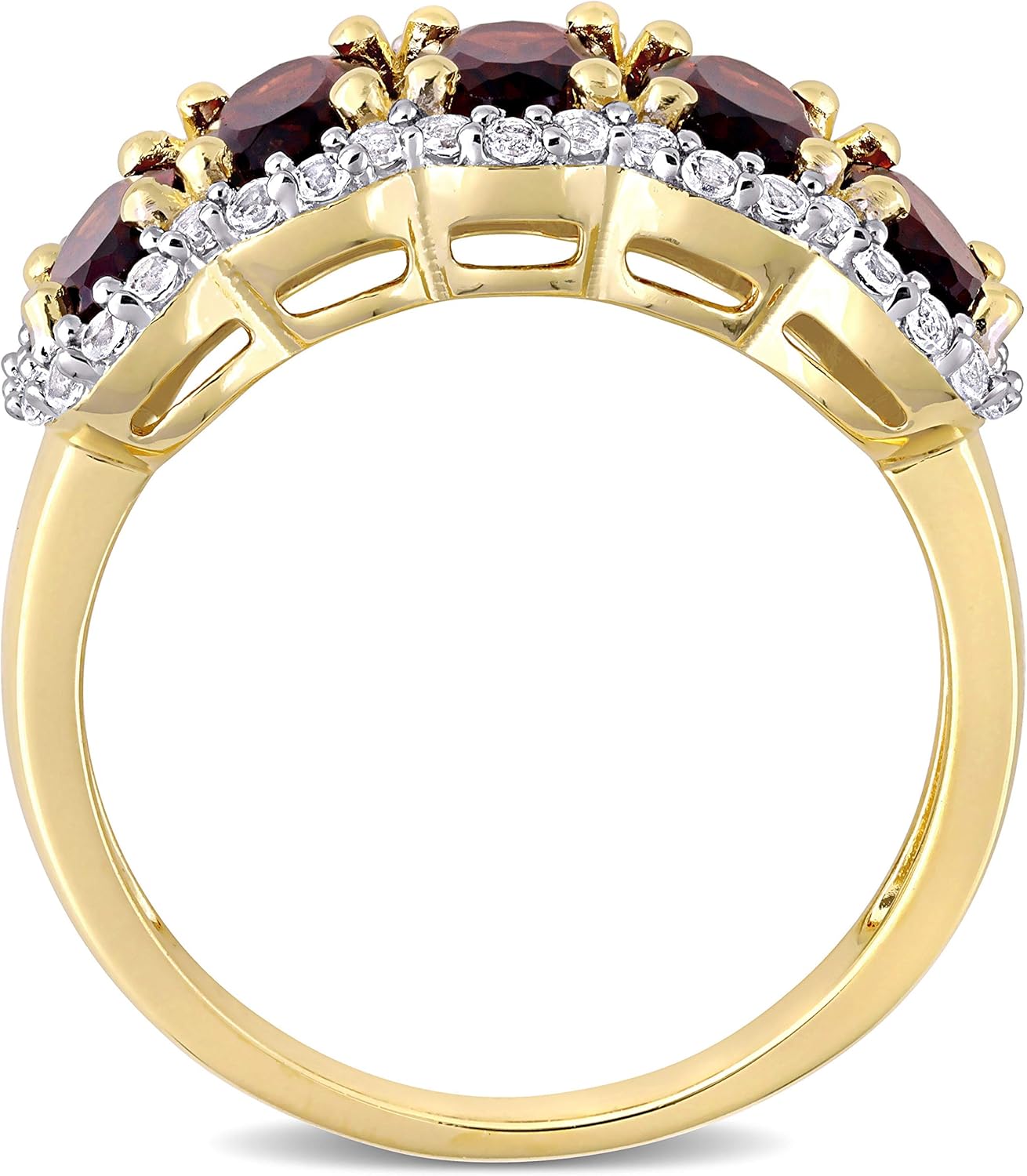 Womens Oval Cut Gemstone Wide Band Ring in 925 Sterling Silver