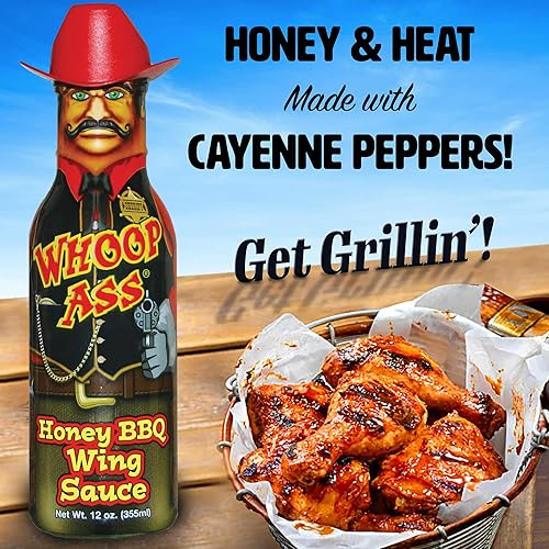 Miniatura 5 de WHOOP Honey Cowboy - Salsa de ala para barbacoa - Prueba si te atreves! - Regalo gourmet perfecto para el fanático de la salsa de alas