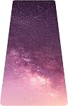 Tapis de Yoga de Voyage Imprimé nuveti-1/16 Pouce Épais Tapis de Fitness Non Glissant avec Sac de Transport, Tapis de Yoga en Suède Léger & Caoutchouc Naturel pour Yoga, Pilates et Fitness 72" L x 24" L x 1.5mm
