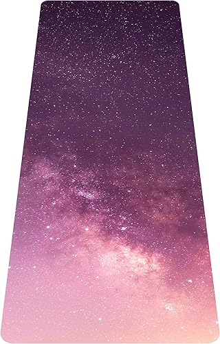 Miniatura 23 de nuveti Esterilla de yoga de viaje impresa - Esterilla de ejercicios y entrenamiento de 1/16 de pulgada de grosor, antideslizante, con bolsa de