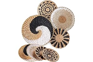 Bohemian Wall Baskets Decor Set: Handcrafted Seagrass Wall Art