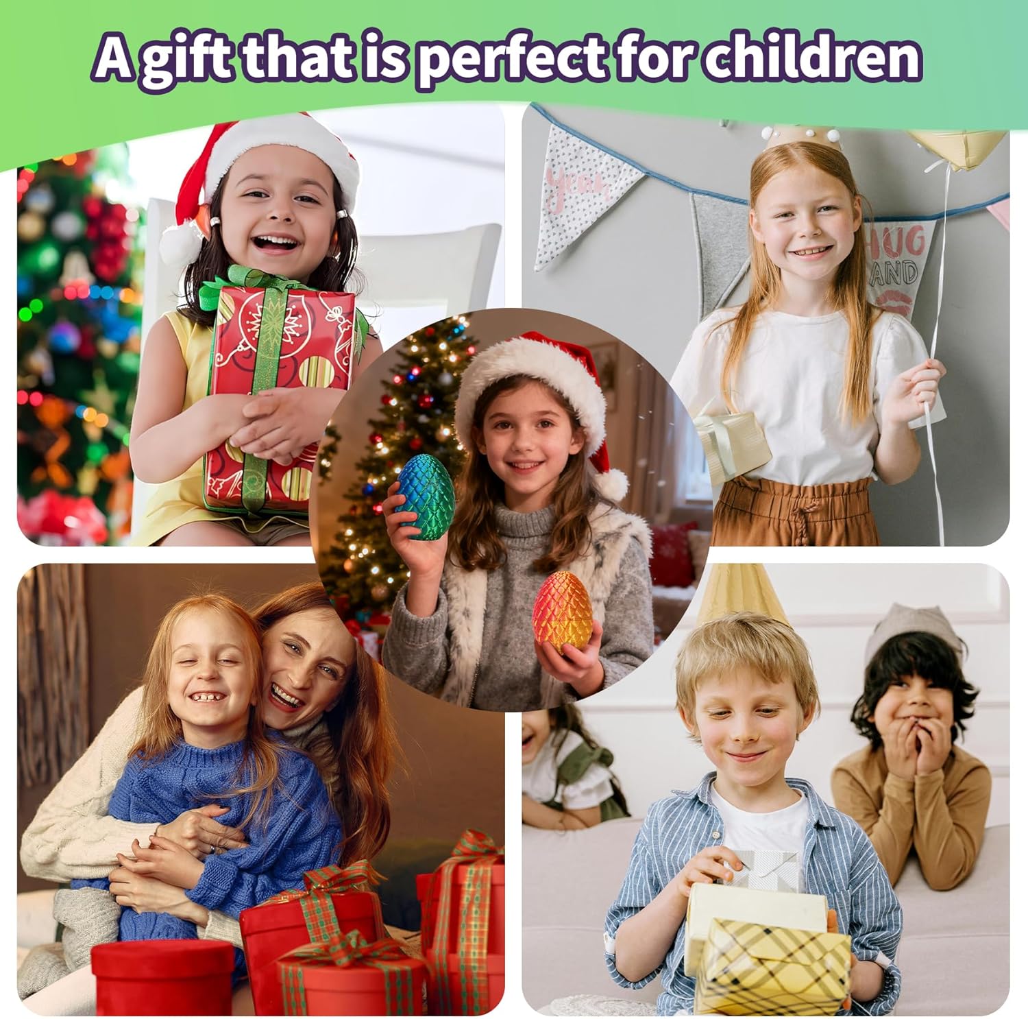 3D Printed Dragon Easter Basket Stuffers Surprise Egg,Articulated Crystal Dragon in Egg,Executive Dragon Fidget Desk Toys,Christmas Decorative Easter Egg Fillers Gifts for Boys Kids (Green) - Image 7