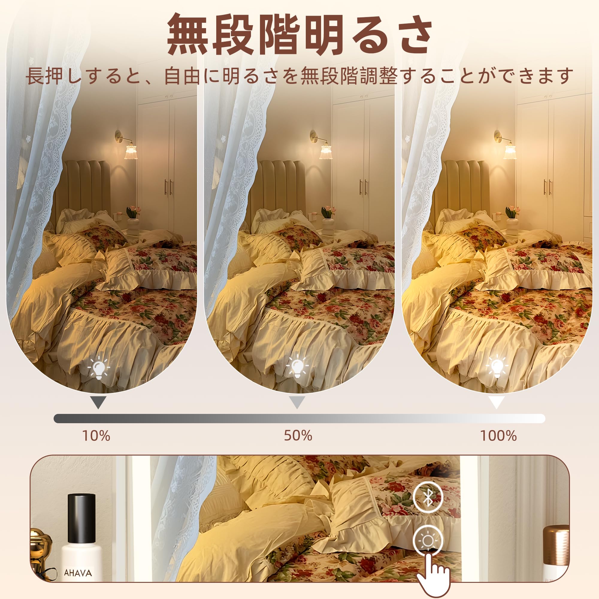 Amazon.co.jp: Hansong 女優ミラー ハリウッドミラー 卓上鏡 化粧鏡