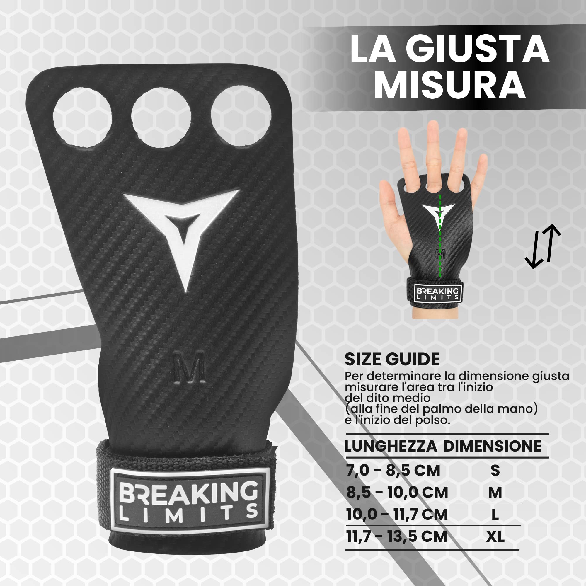 Guanti Palestra CrossFit in Microfibra di Carbonio con 3 Fori - Guanti da Allenamento per Sollevamento Pesi e Ginnastica