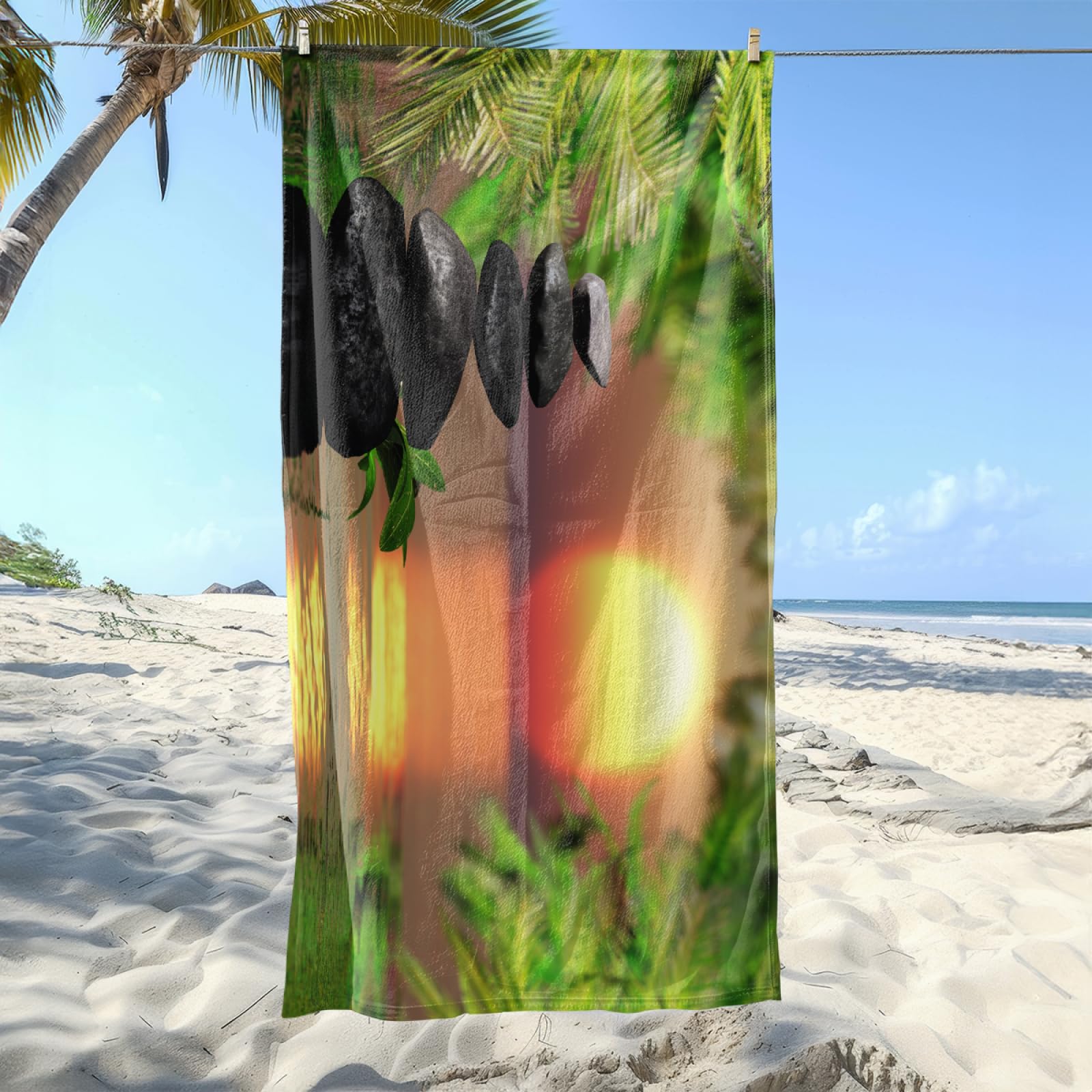 Strandtuch Gras Grün Schwarz Mikrofaser Handtuch Tragbar Strandtuch XXL Badehandtuch Sand Proof Badetücher Ultraleicht Badetuch Schnelltrocknend Strandhandtuch Groß Beach Towel 100x200cm
