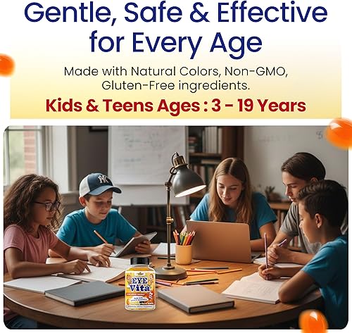 Miniatura 7 de Vitaminas para los ojos para niños, gomitas de salud ocular para niños y adolescentes, gomitas de luteína de 12 mg con zeaxantina, 30 gomitas