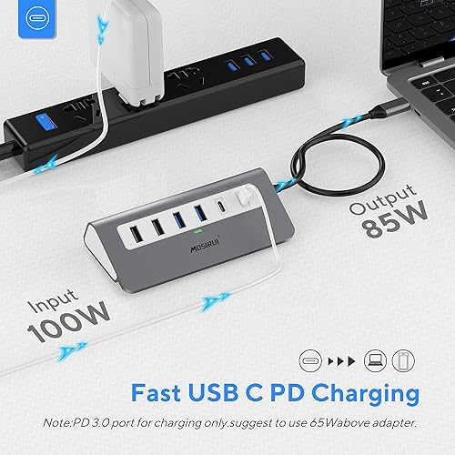 Miniatura 6 de Adaptador multipuerto USB C, estación de acoplamiento USB-C 9 en 1 con HDMI 4K, 5Gbps tipo C 3.0, USB-A3.02.0, 100W PD, SDTF para MacBookPro