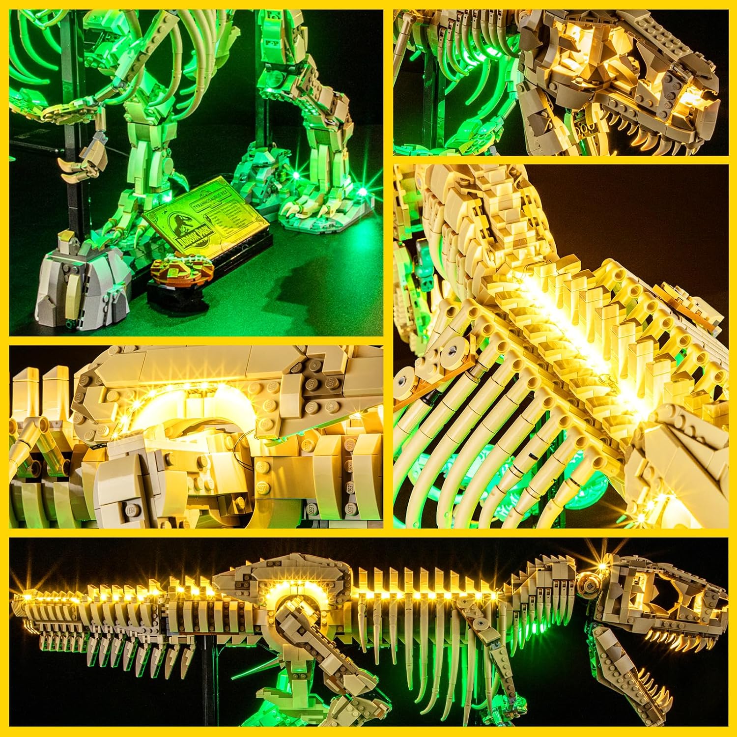 BOOZUU Light Kit for76968 Dinosaur Fossils Tyrannosaurus rex - Lighting Compatible with Dinosaur Fossils Tyrannosaurus rex Building Set for Adults (Lights Only, No Model)