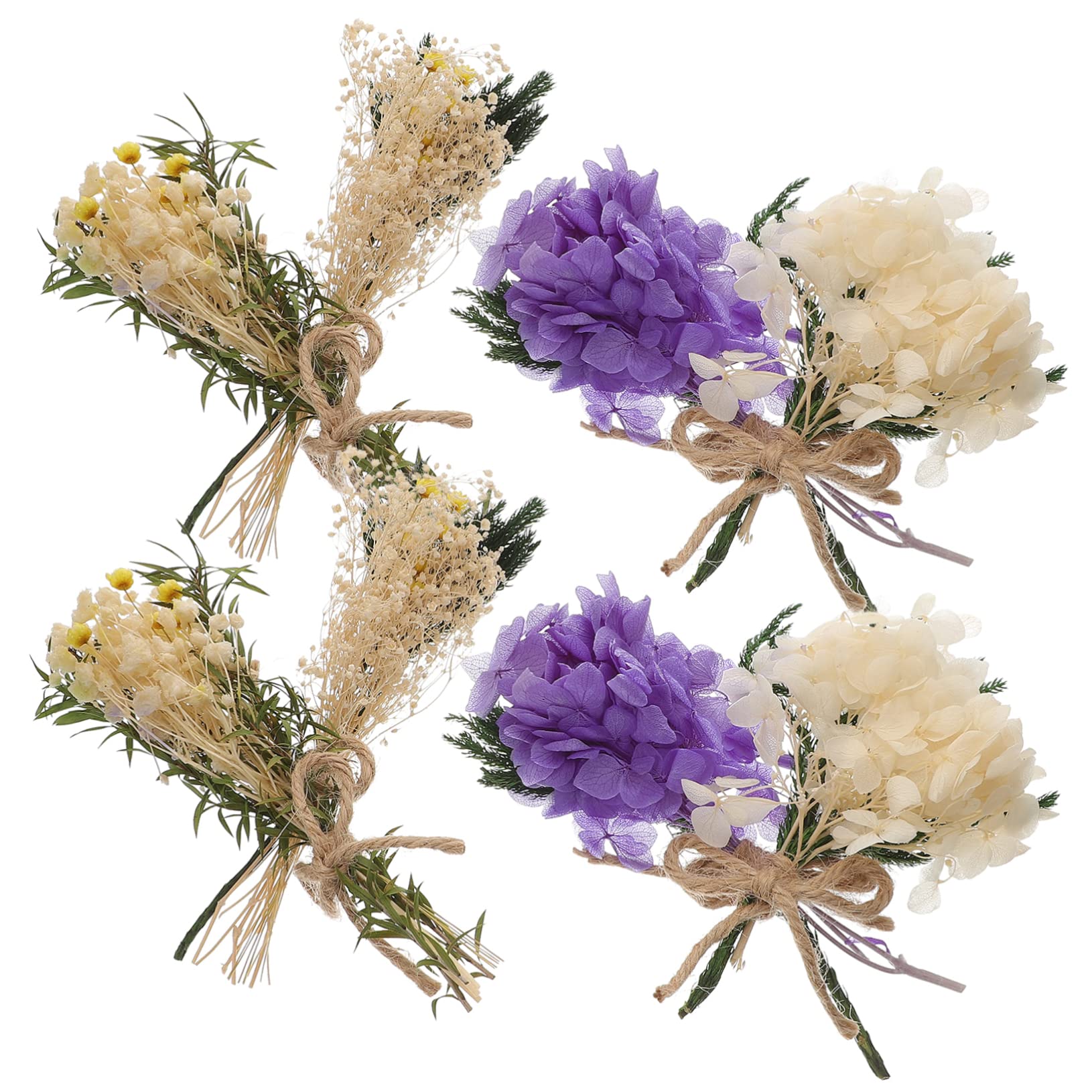 Alipis 4 Stück Getrocknete Blumensträuße Bündel Miniatur Trockenblumen für DIY Dekoration Natürliche Pflanzen für Hochzeiten Basteln und Wohnraumgestaltung Langlebig und Pflegeleicht