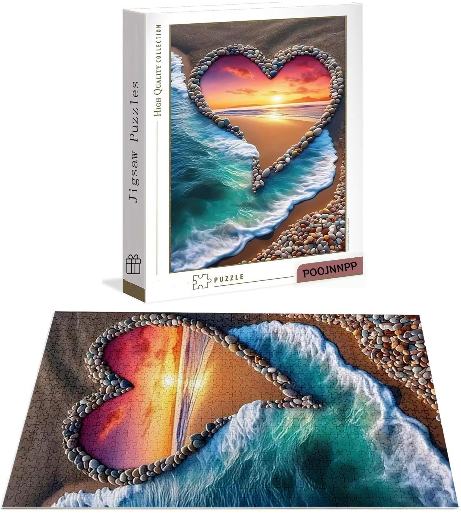 Puzzle 1500 Pezzi per Adulti Ragazzi, 3 4 5 Anni Puzzle Amore 6 7 8 Anni Giochi Educativi Sostenibili Con Motivi Per Adulti Da Gioco in Legno Di Alta Qualità Jigsaw Spiaggia per Gioco Familiare B-8860