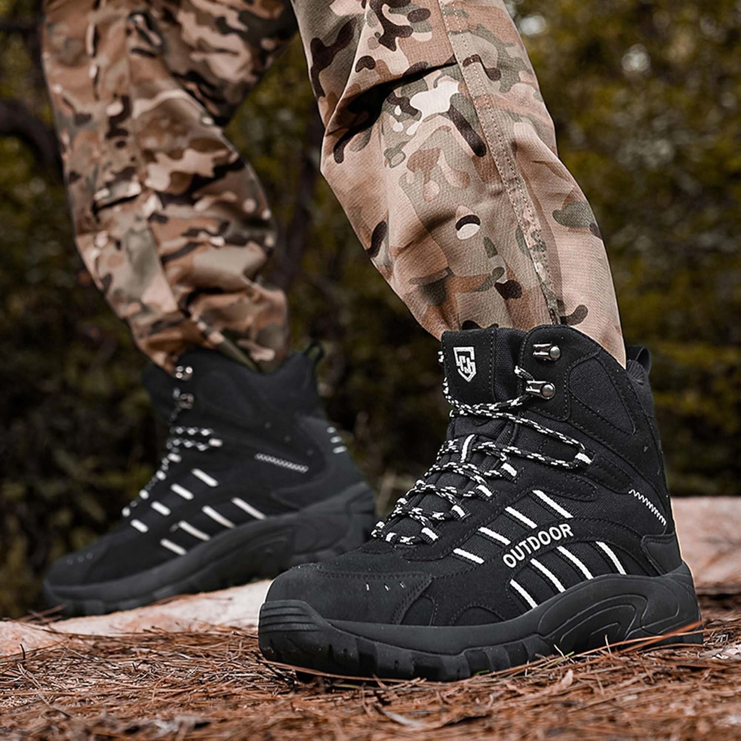 Men's Hiking Tactical Boots High Top Outdoor Off-Road Jungle Hunting Boots Waterproof Wear-Resistant Walking Backpacks Camping Mountain Climbing Shoes