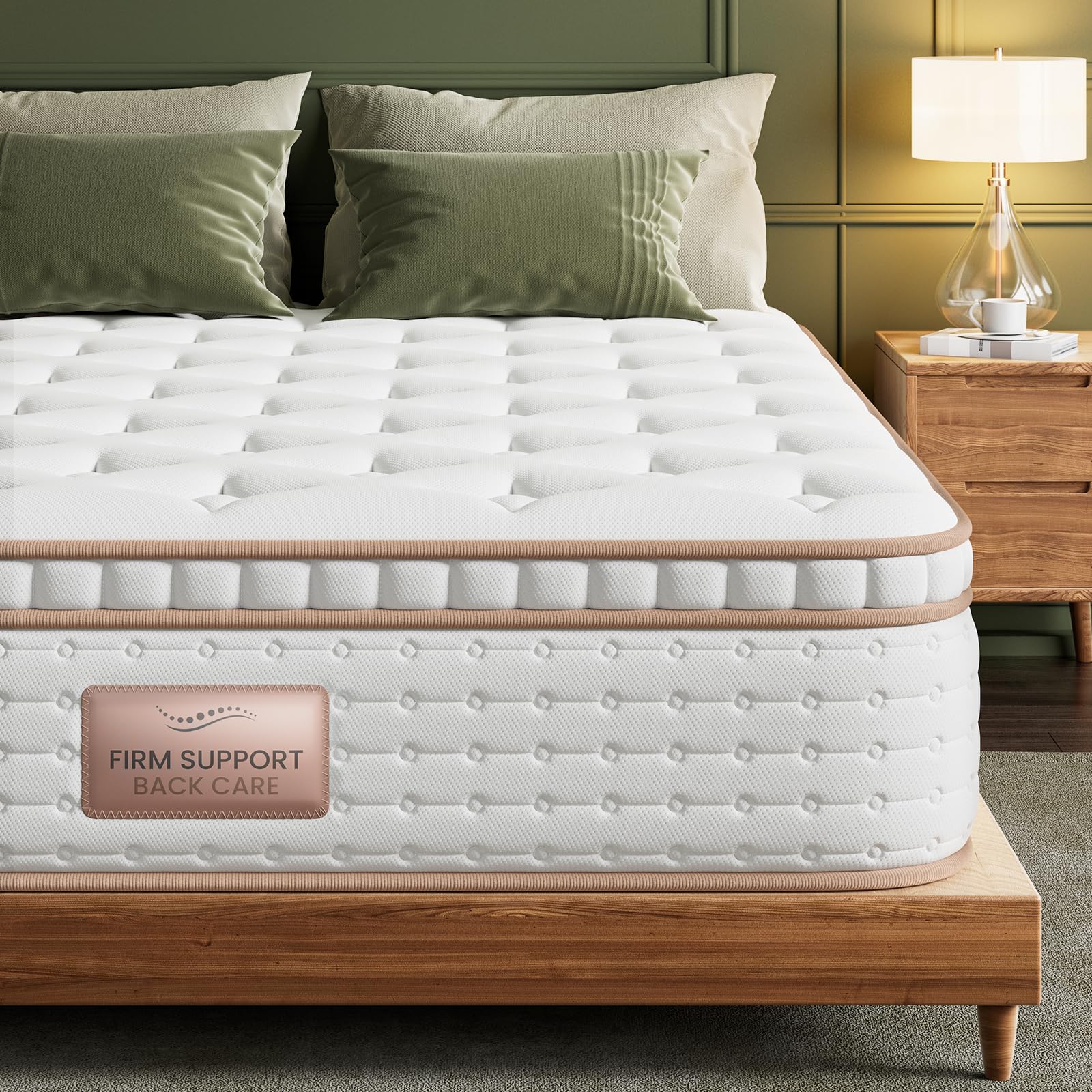 BedStory Extra Firm King Mattress, 14 Inch Hybrid Mattress Back Pain Relief