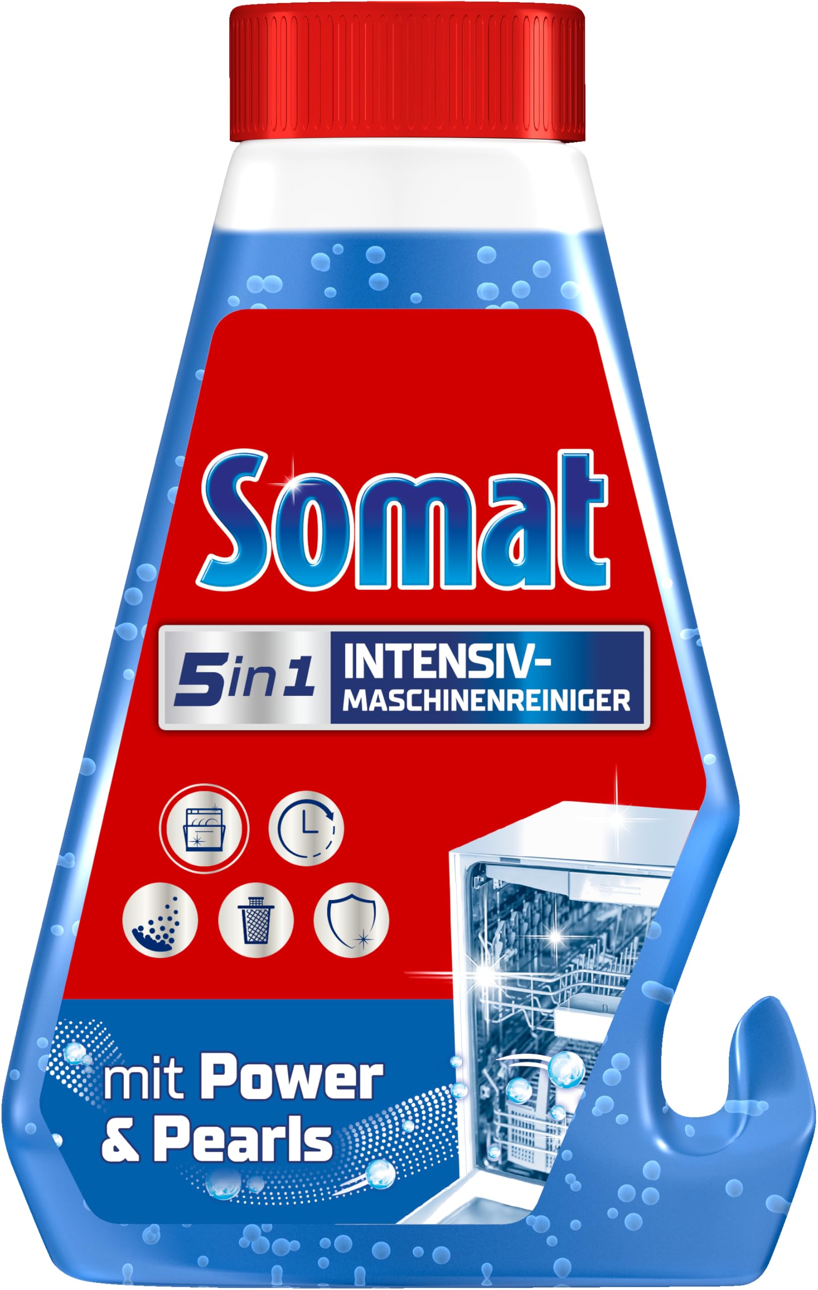 Somat 5 in 1 Intensiv Maschinenreiniger (250 ml), Spülmaschinenreiniger flüssig zur Tiefenreinigung mit Entkalkungsfunktion für hygienische Sauberkeit und längere Lebensdauer