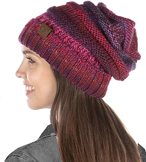 Exclusives Slouchy Beanie for Women – Oversized Winter Hat, Chunky Cable Knit Beanies, Unisex Cold Weather Hats
